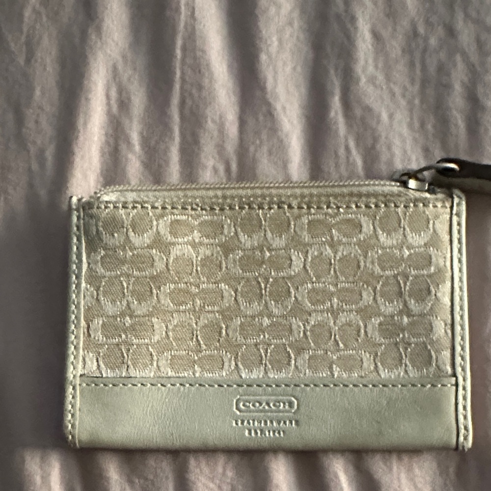 Coach White Monogram Card Holder or Coin Purse